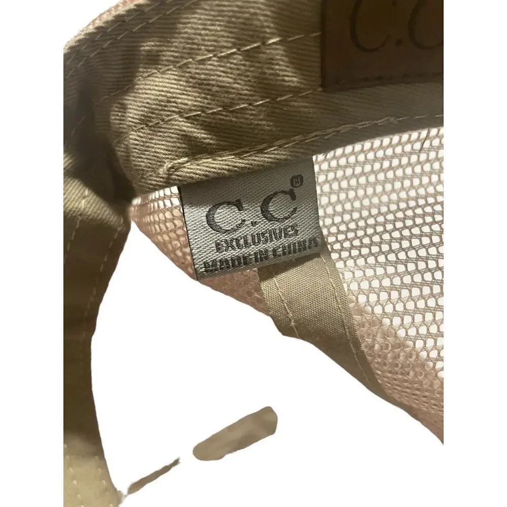 C.C Ponycap Messy High Bun Ponytail Adjustable Mesh Trucker Baseball CC Cap Hat